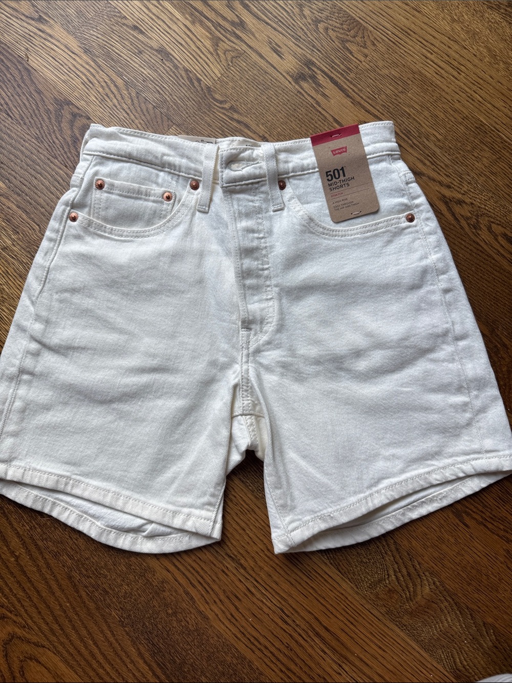 Levi's White 501 Mid-Rise Women's Jean Shorts